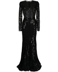 Dolce & Gabbana - Vestido con aplique de lentejuelas - Lyst