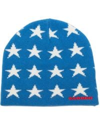 DAGGER - Star-Intarsia Beanie Hat - Lyst