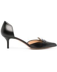 Francesco Russo - D'Orsay 55Mm Penny Leather Pumps - Lyst
