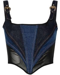 Versace - Haut corset en jean - Lyst