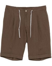 Barba Napoli - Short Plissé À Lien De Resserrage - Lyst