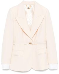 Elisabetta Franchi - Wool Belted Blazer - Lyst