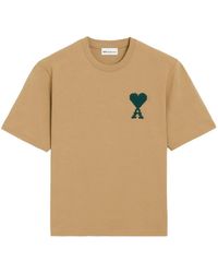 Ami Paris - Ami De Coeur Logo-Embroidered T-Shirt - Lyst