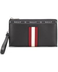 Bally Clutch mit Logo-Streifen - Schwarz