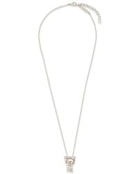 Ferragamo - Gancini Pendant Necklace With Crystal Rings - Lyst