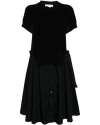 Sacai - Short-sleeve Cotton Midi Dress - Lyst
