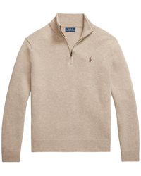 Polo Ralph Lauren - Quarter-Zip Embroidered-Logo Sweater - Lyst