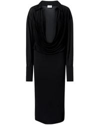 ANDAMANE - Lilia Draped-neck Midi Dress - Lyst