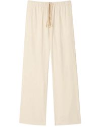 Sandro - Drawstring-Waist Wide-Leg Cotton Trousers - Lyst