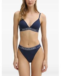 Polo Ralph Lauren - Logo-Tape Triangle Bra - Lyst