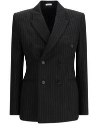 McQueen - Pinstripe-Print Double-Breasted Blazer - Lyst