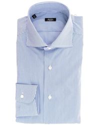 Barba Napoli - Vertical-Stripe Spread-Collar Shirt - Lyst