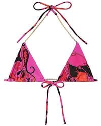 PUCCI - Orchidee-Print Triangle Bikini Top - Lyst