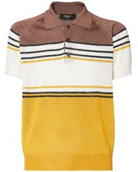 Fendi - Polo A Rayas Con Manga Corta - Lyst