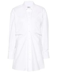 Alexander Wang - Gathered-Detail Shirt-Style Mini Dress - Lyst