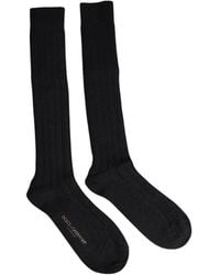 Dolce & Gabbana - Ribbed Cotton And Wool Socks - Lyst