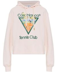 CASABLANCA - Tennis Club Graphic-Print Hoodie - Lyst