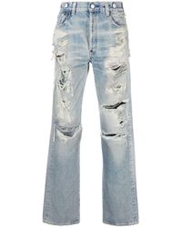 KENZO - X Levi's 1933 501 Distressed Straight-leg Jeans - Lyst