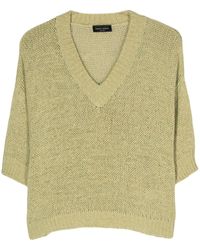 Roberto Collina - V-neck Open-knit Top - Lyst