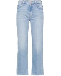 Mother - Halbhohe Kick It Ankle Fray Cropped-Jeans - Lyst