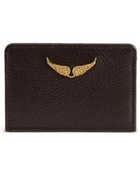 Zadig & Voltaire - Zv Pass Grained Leather Card Holder - Lyst