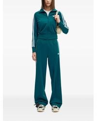 adidas - Firebird Logo-Embroidered Side-Stripe Zip-Up Sweatshirt - Lyst