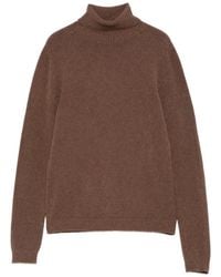 VELA SHOP - Roll-Neck Ribbed-Trim Sweater - Lyst