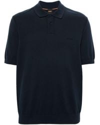 BOSS - Fine-knit Polo Shirt - Lyst