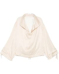 AYA MUSE - Satin-Finish V-Neck Top - Lyst