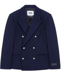 MSGM - Giacca Doppiopetto Con Revers A Lancia - Lyst