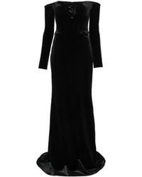 Adamaris - Off-Shoulder Rose-Detail Maxi Dress - Lyst