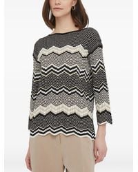 Sisley - Long-Sleeve Chevron-Pattern Sweater - Lyst