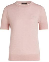 KARL LAGERFELD - Logo-Embroidered Merino-Wool T-Shirt - Lyst