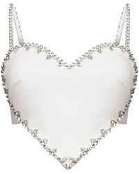 Area - Crystal-trim Heart-shaped Top - Lyst