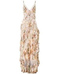 CAMILLA - Vestido Con Motivo Floral Y Volantes - Lyst