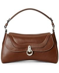 Polo Ralph Lauren - Contrast-Stitch Calf Leather Shoulder Bag - Lyst