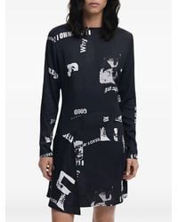 Desigual - Newspaper-Print Mini Dress - Lyst