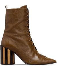 Ami Paris - 90Mm Pointed-Toe Lace-Up Boots - Lyst