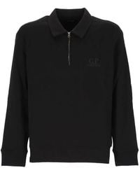 C.P. Company - Polo À Col Zippé Et Logo Brodé - Lyst