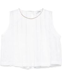 Sandro - ラインストーンネック クロップドトップ - Lyst