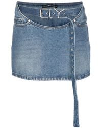 Y. Project - Belted Denim Miniskirt - Lyst