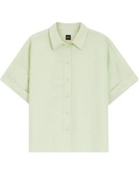 BOSS - Regular-Fit Blouse With Rolled Cuffs - Lyst