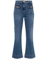 Liu Jo - High-rise Cropped Flare Jeans - Lyst