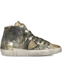 Philippe Model - Metallic High-Top Sneakers - Lyst