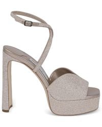 Jimmy Choo - Glitter Platform Sandals - Lyst