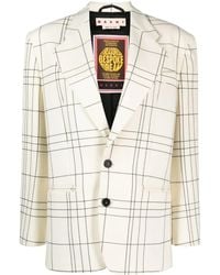 Marni - Checked Wool-Felt Blazer - Lyst