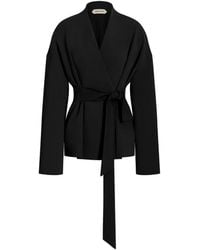 Alberta Ferretti - Tie-Waist V-Neck Jacket - Lyst
