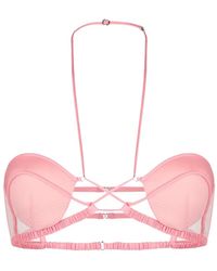 Nensi Dojaka - Tulle-Panel Halterneck Bra - Lyst