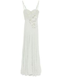 Elisabetta Franchi - Floral-Embroidery Lurex Gown - Lyst