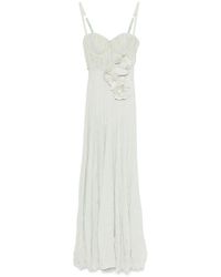 Elisabetta Franchi - Robe Longue À Fleurs Brodées - Lyst